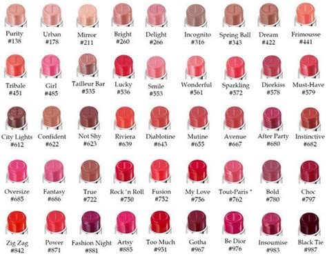 colirr dior|Dior lip color chart.